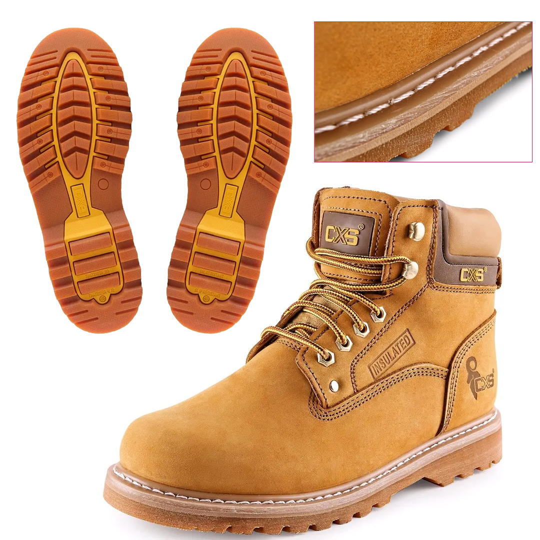 Chaussures de travail montantes sans embout en acier utilisent une construction Goodyear Wel